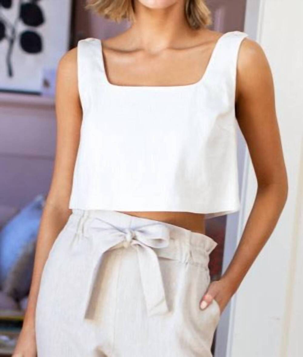 NEW EMERSON FRY roma top in white linen